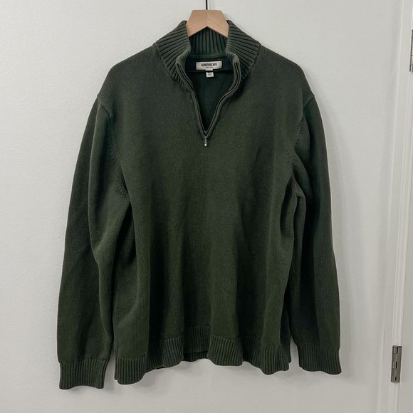 Goodthreads Other - Goodthreads Men's Big & Tall Green Quarter Zip‎ Sweater - 3X Tall